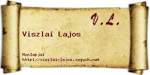 Viszlai Lajos névjegykártya
